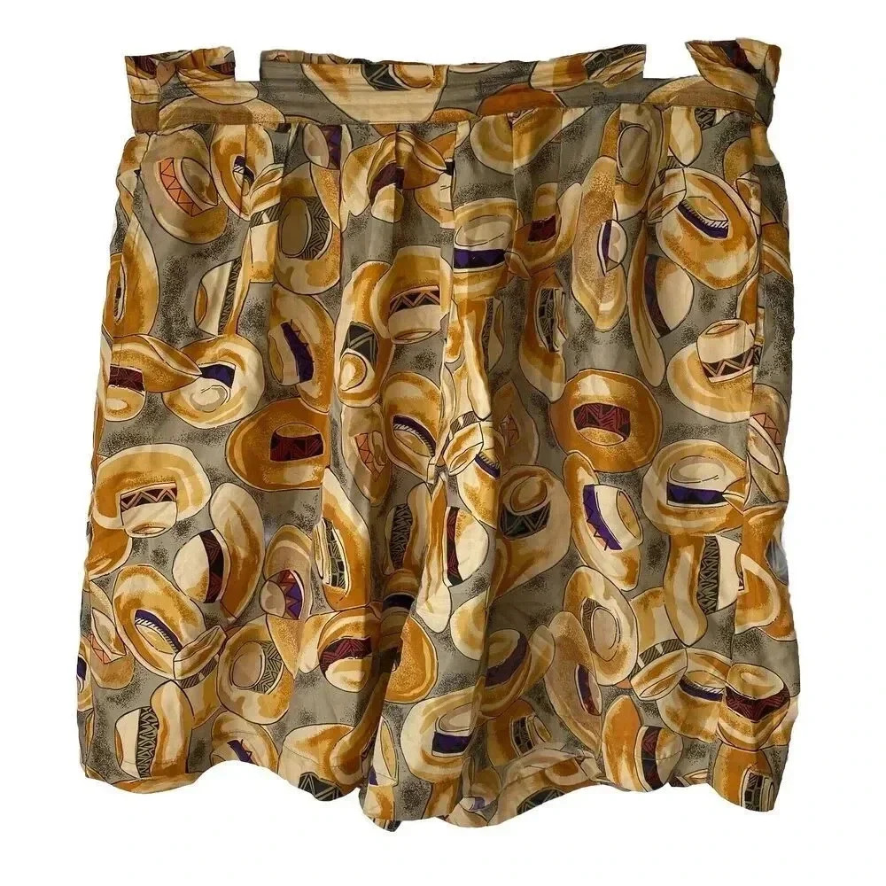 VTG Clio Silk Shorts PullOn Lagenlook Elastic Minimalist Lightweight Casual Sz M